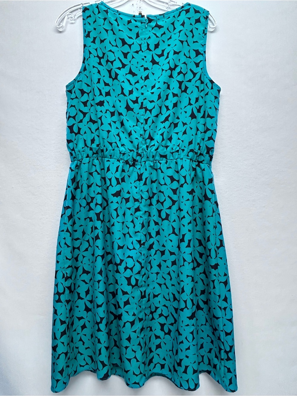 Sleeveless Teal Floral Fit-and-Flare Dress size 10